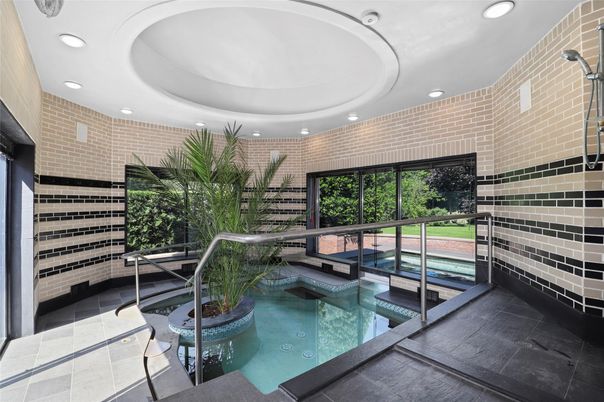 Interior, Pool, Recessed Lighting, Stone Walls