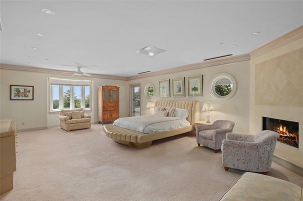 Bedroom, Fireplace, Interior, Recessed Lighting
