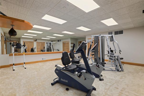 Fitness Equipment, Gym, Interior, Recessed Lighting