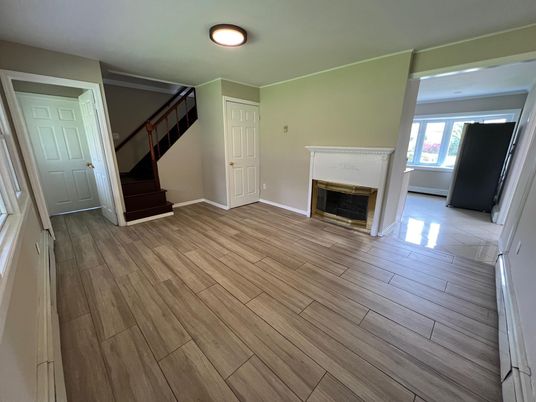 Empty room, Fireplace, Interior, Wood Texture Flooring