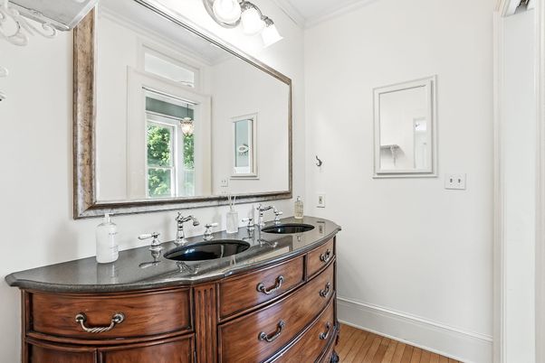 Bathroom, Dual Sink Vanities, Interior, Wood Texture Flooring