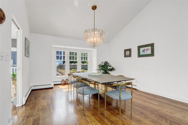 Chandelier, Dining room, Interior, Wood Texture Flooring