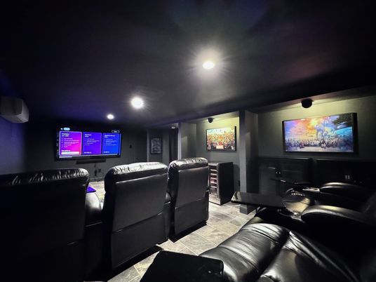 Home Theatre Room, Interior, Projection Screen, Recessed Lighting, Theatre Room