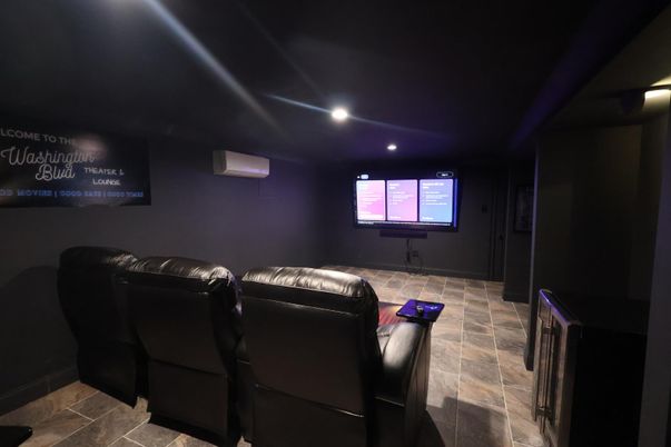 Home Theatre Room, Interior, Projection Screen, Recessed Lighting, Theatre Room