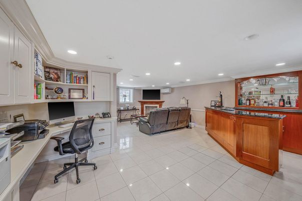 Fireplace, Home Office, Interior, Recessed Lighting