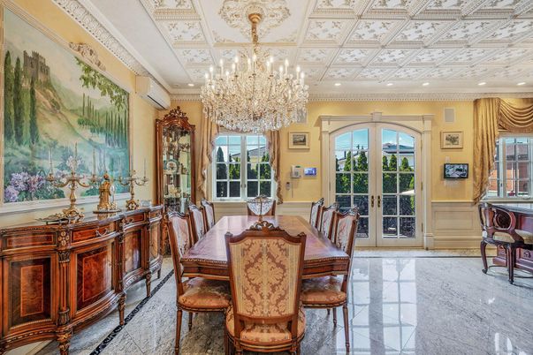 Chandelier, Dining room, Interior, Recessed Lighting