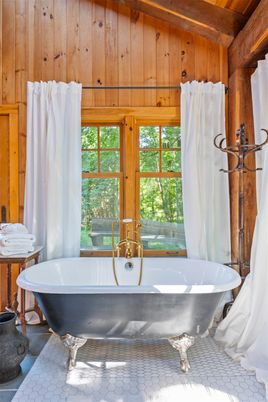 Bathroom, Free Standing Baths, Interior, Wooden Ceilings, Wooden Walls