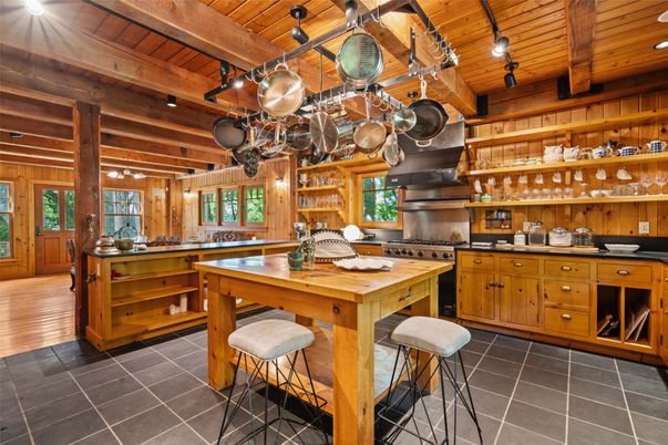 Interior, Kitchen, Stainless Steel Appliances, Wooden Beams, Wooden Ceilings, Wooden Walls