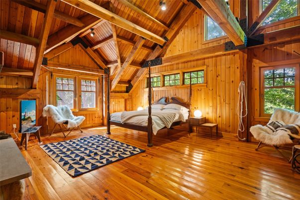 Bedroom, Interior, Wooden Beams, Wooden Ceilings, Wood Texture Flooring, Wooden Walls
