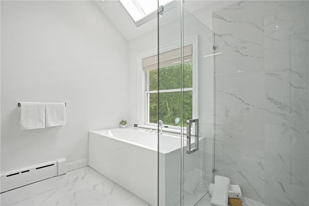 Bathroom, Glass Shower, Interior, Marble, Marble Walls