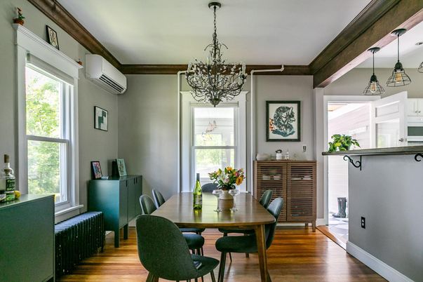 Chandelier, Dining room, Interior, Pendant Lights, Wood Texture Flooring