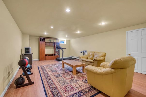 Fitness Equipment, Game Room, Interior, Recessed Lighting, Wood Texture Flooring