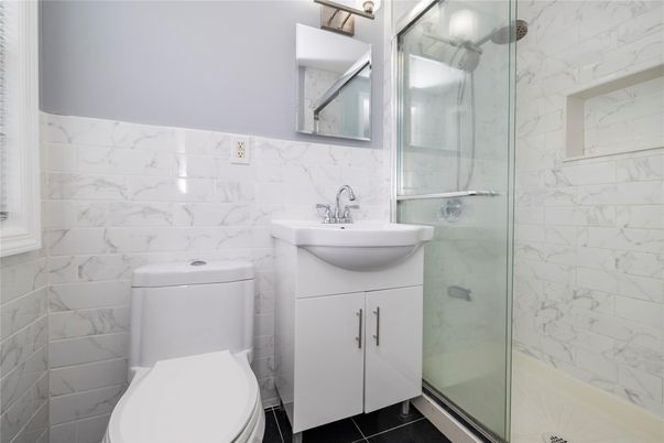 Bathroom, Glass Shower, Interior, Marble Walls