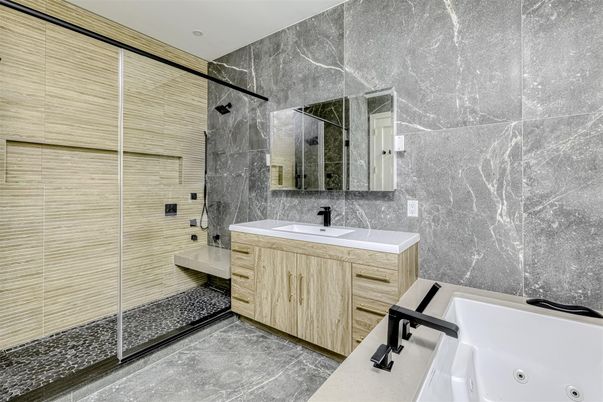 Bathroom, Dual Sink Vanities, Glass Shower, Interior