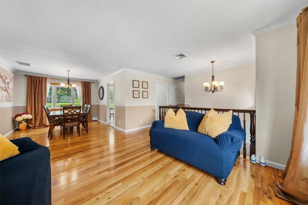 Chandelier, Dining room, Interior, Wood Texture Flooring