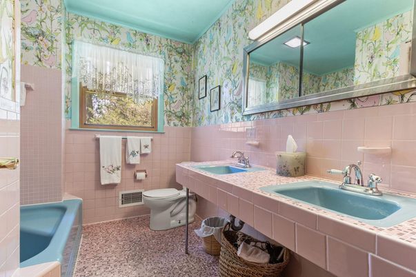 Bathroom, Dual Sink Vanities, Interior, Tile Countertops