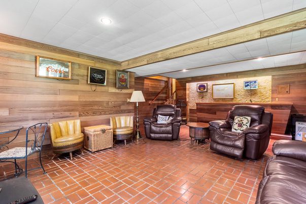 Interior, Living room, Recessed Lighting, Wooden Walls
