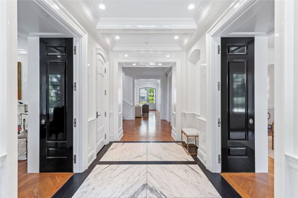 Interior, Marble, Recessed Lighting, Wood Texture Flooring