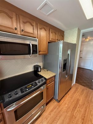 Interior, Kitchen, Stainless Steel Appliances, Wood Texture Flooring