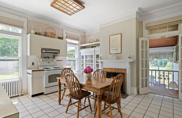 Dining room, Fireplace, Interior, Kitchen
