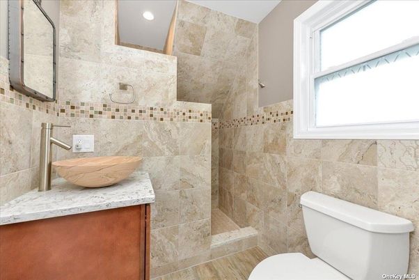 Bathroom, Interior, Recessed Lighting, Wood Texture Flooring
