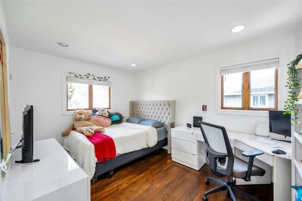 Bedroom, Home Office, Interior, Recessed Lighting, Wood Texture Flooring