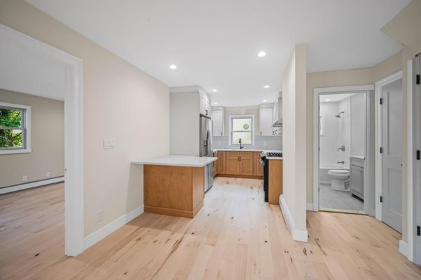 Bathroom, Interior, Kitchen, Recessed Lighting, Wood Texture Flooring