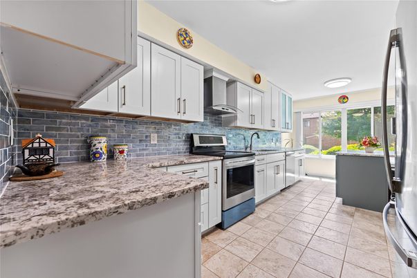 Interior, Kitchen, Stainless Steel Appliances, Stone Walls