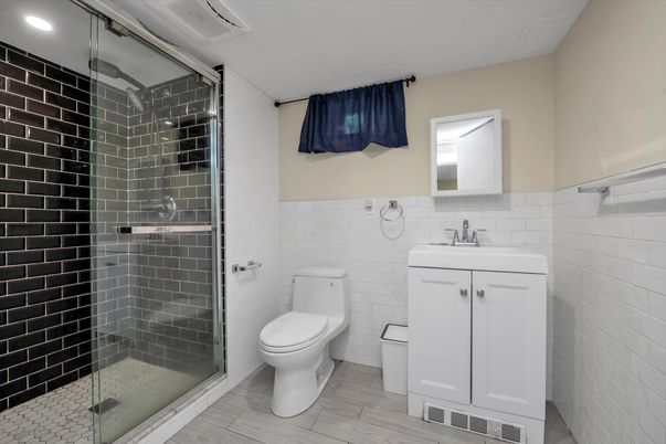 Bathroom, Glass Shower, Interior, Marble, Recessed Lighting