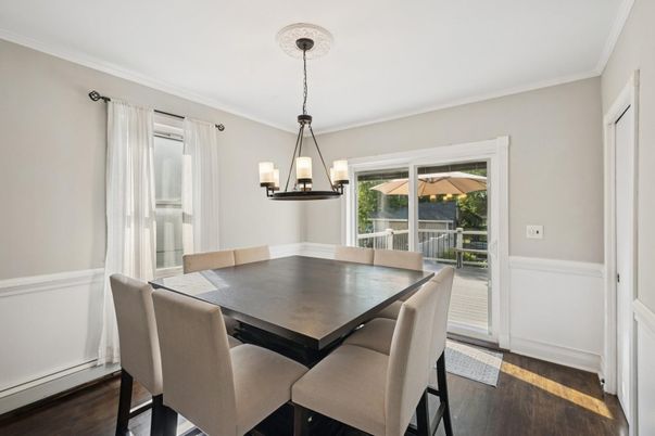 Chandelier, Dining room, Interior, Wood Texture Flooring