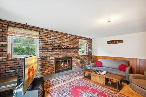 Fireplace, Interior, Living room, Stone Walls