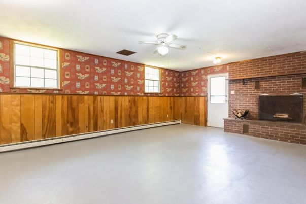 Empty room, Fireplace, Interior, Stone Walls