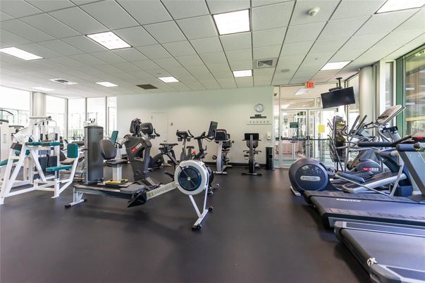 Fitness Equipment, Gym, Interior, Recessed Lighting