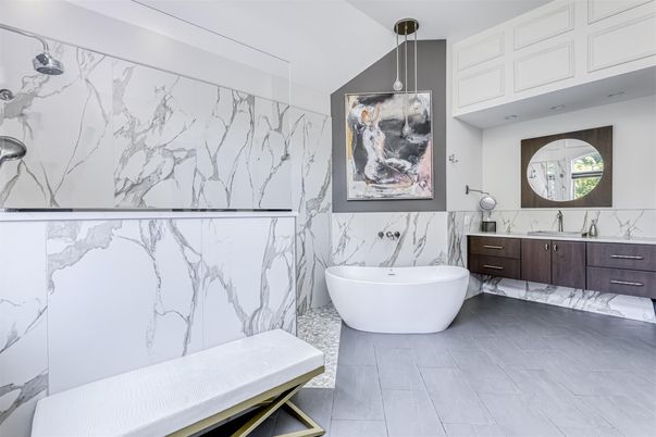 Bathroom, Free Standing Baths, Interior, Marble, Marble Walls