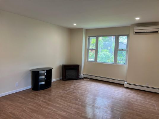 Empty room, Fireplace, Interior, Recessed Lighting, Wood Texture Flooring