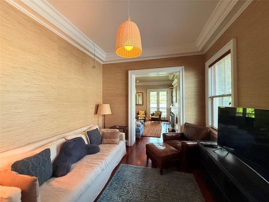 Interior, Living room, Pendant Lights, Wood Texture Flooring