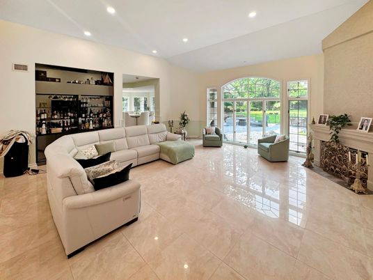 Fireplace, Interior, Living room, Recessed Lighting