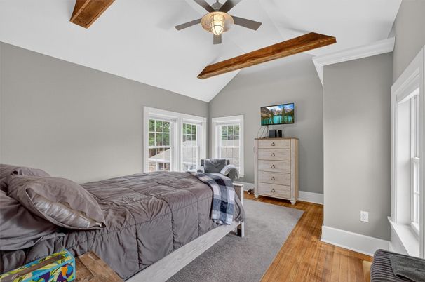 Bedroom, Interior, Wooden Beams, Wood Texture Flooring