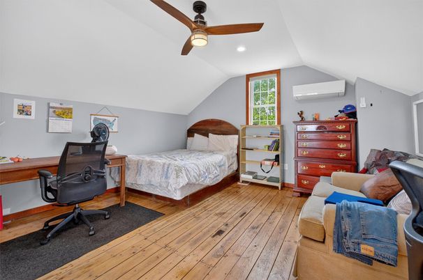 Bedroom, Home Office, Interior, Recessed Lighting, Wood Texture Flooring