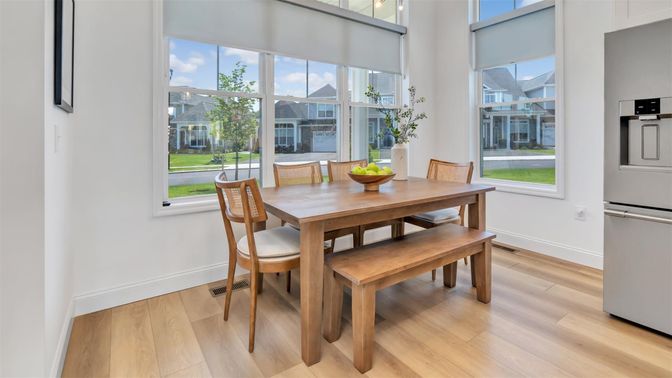 Dining room, Interior, Wood Texture Flooring