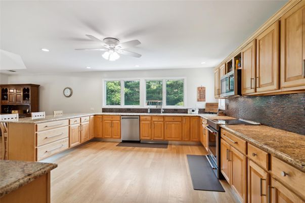 Interior, Kitchen, Recessed Lighting, Wood Texture Flooring