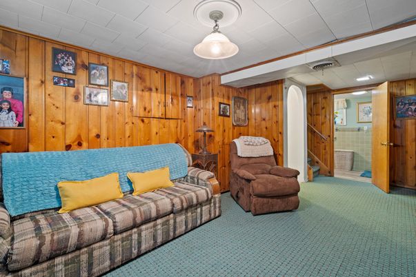 Bedroom, Interior, Recessed Lighting, Wooden Walls