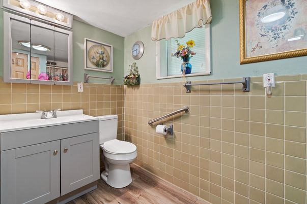 Bathroom, Interior, Wood Texture Flooring
