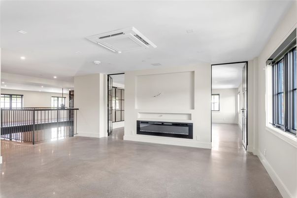 Empty room, Fireplace, Interior, Recessed Lighting