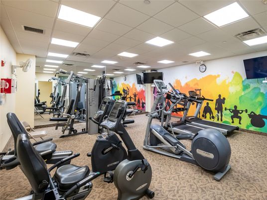 Fitness Equipment, Gym, Interior, Recessed Lighting