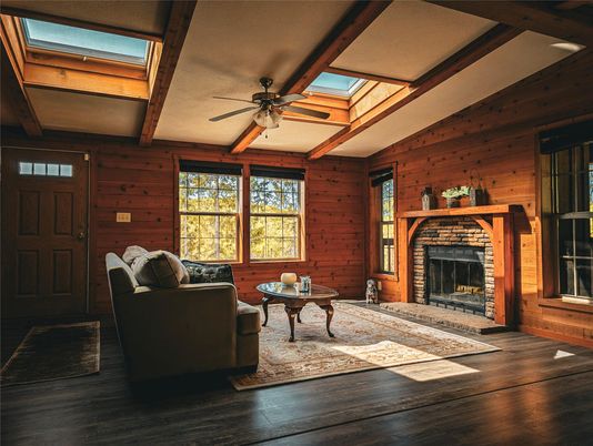 Fireplace, Interior, Wooden Beams, Wood Texture Flooring, Wooden Walls