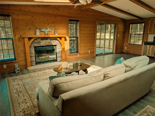 Fireplace, Interior, Living room, Wooden Beams, Wood Texture Flooring, Wooden Walls
