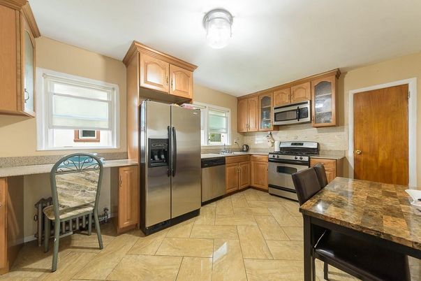 Interior, Kitchen, Stainless Steel Appliances, Wood Texture Flooring