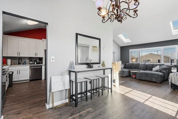 Chandelier, Interior, Kitchen, Living room, Wood Texture Flooring
