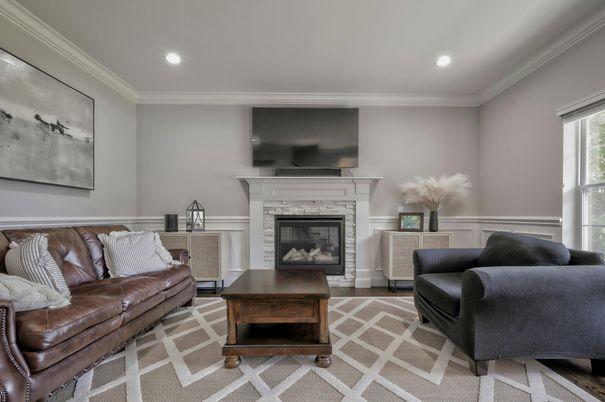 Fireplace, Interior, Living room, Recessed Lighting